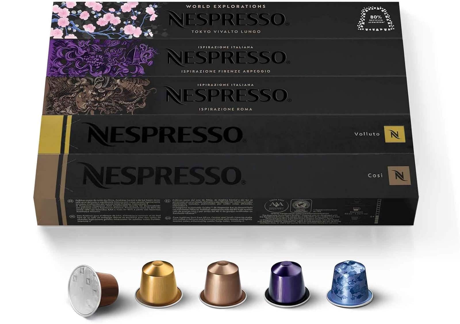 Capsules Nespresso Original en aluminium, vendues moins cher sur Amazon que sur la boutique Nespresso officielle