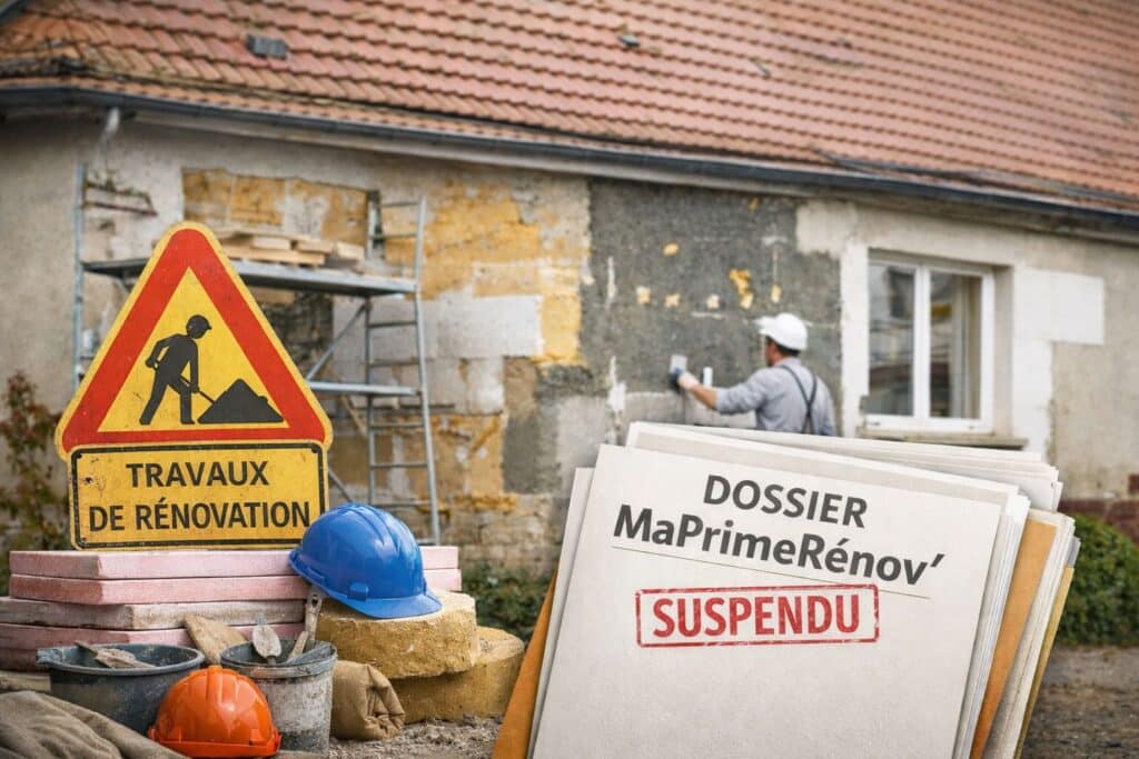 Suspension de MaPrimeRenov. Image générée par l'IA.