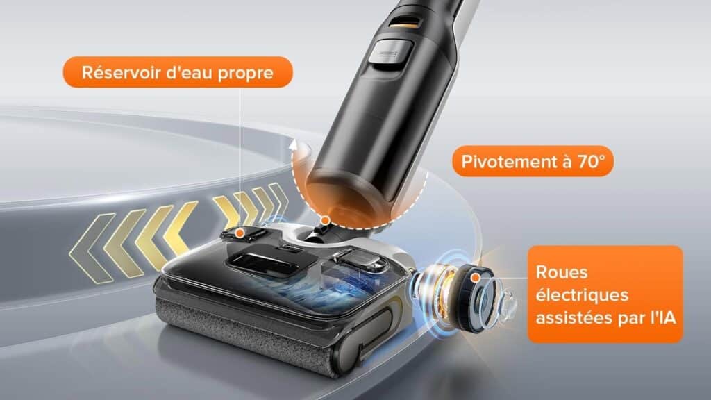 Roborock F25 ALT avec roues motorisées