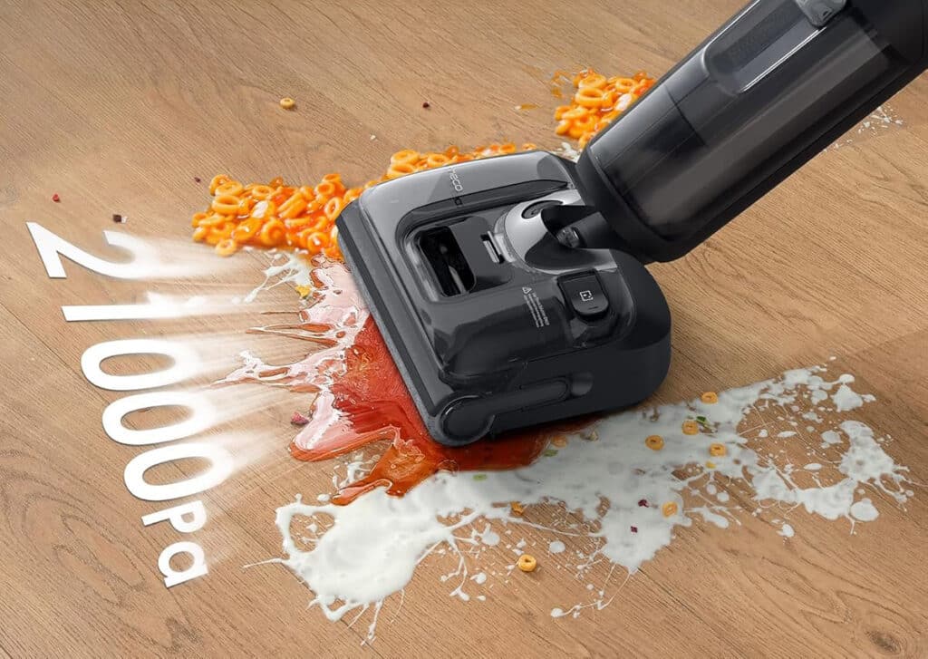 Aspirateur laveur Tineco Floor One S7 Stretch Ultra affichant une puissance d’aspiration de 21 000 Pa