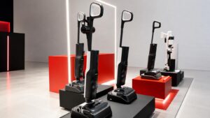 Gamme complète Roborock F25 présentée avec différents modèles de nettoyeurs de sol