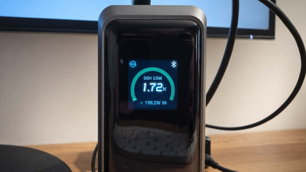 Puissance d’entrée proche de 200 W sur la batterie Anker Prime 26K 300W