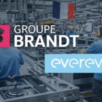 Projet de reprise de Brandt par EverEver illustré par les logos des deux entreprises sur un site de production en France