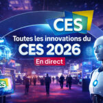Illustration des innovations du CES 2026 en direct, avec robots, intelligence artificielle et technologies de la maison connectée