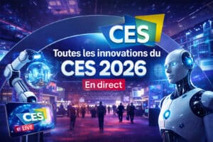 Illustration des innovations du CES 2026 en direct, avec robots, intelligence artificielle et technologies de la maison connectée
