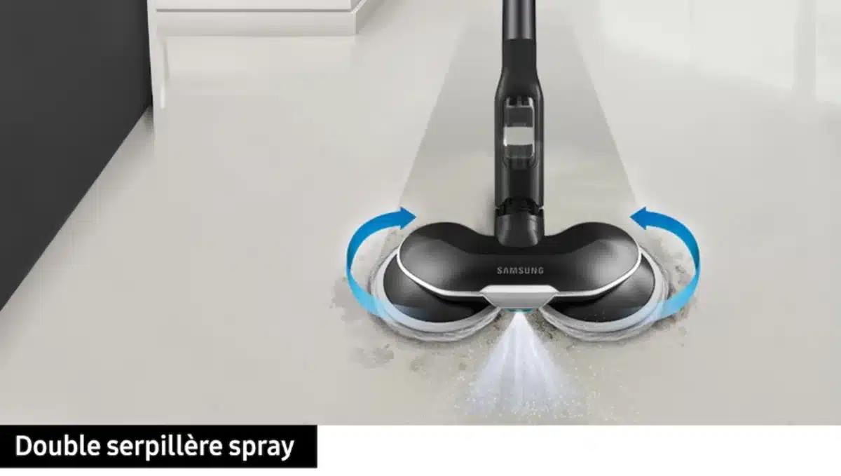 Double serpillière Spray avec deux disques en microfibre humides