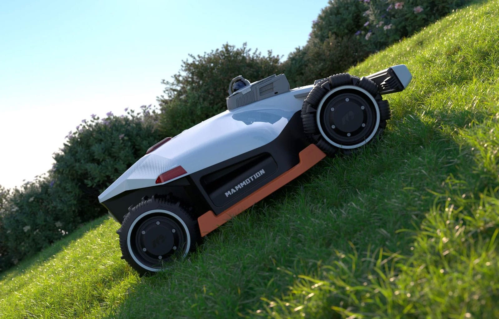 Mammotion Luba 3 AWD robot tondeuse en action sur une forte pente