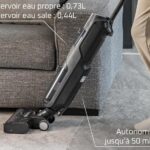 Aspirateur laveur Rowenta X-Clean 4 avec 50 minutes d’autonomie et réservoirs d’eau propre 0,73 L et d’eau sale 0,44 L