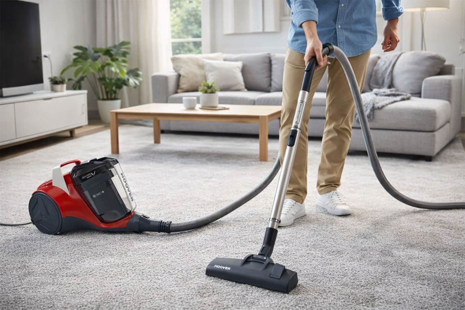 Aspirateur traîneau sans sac Hoover BR25HM utilisé pour aspirer le sol