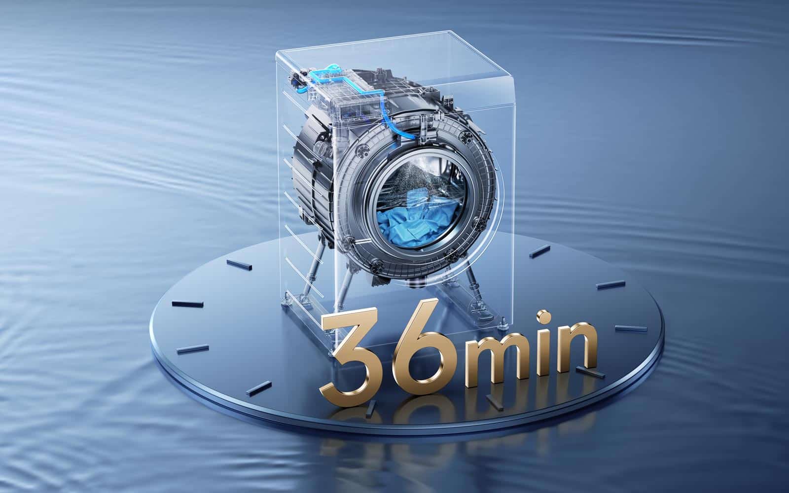 Lave-linge séchant Xiaomi Mijia Pro 9 kg avec programme Smart Wash de 36 minutes pour un lavage en profondeur.