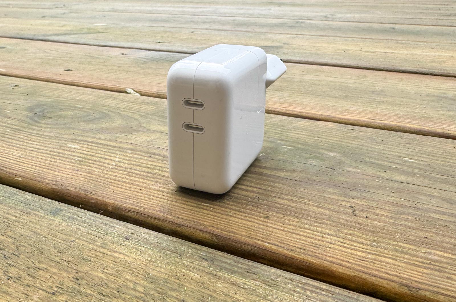 Double connectique USB-C du chargeur Apple 35 W avec deux ports Power Delivery