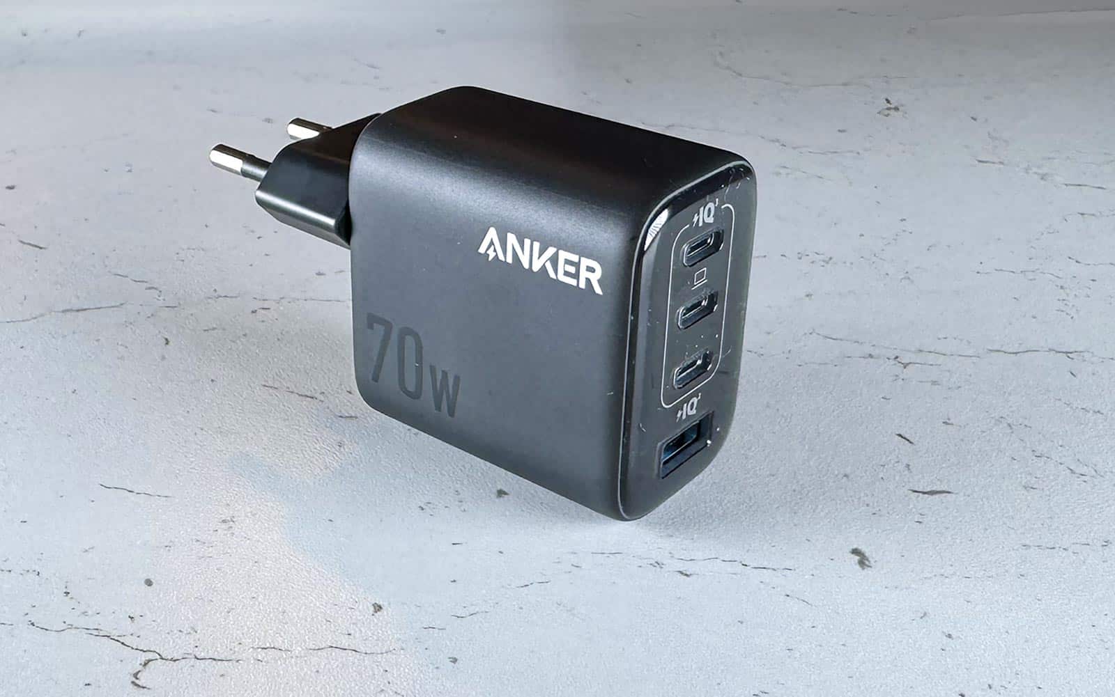 Répartition de puissance du chargeur Anker Zolo 70W en charge mono-port et multi-port
