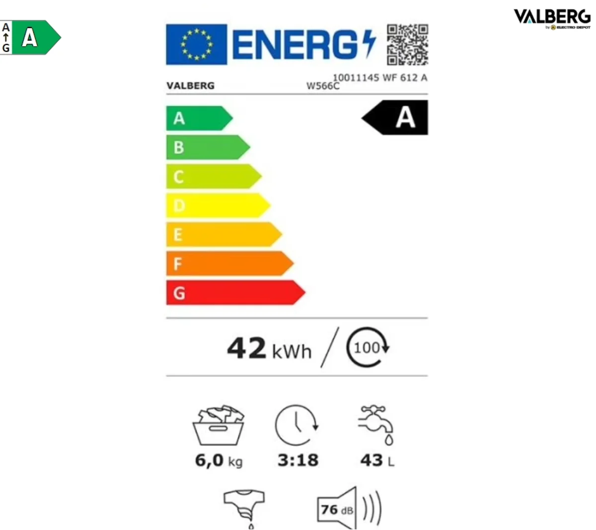 Un lave-linge de classe énergétique A grâce à son moteur à induction indirecte
