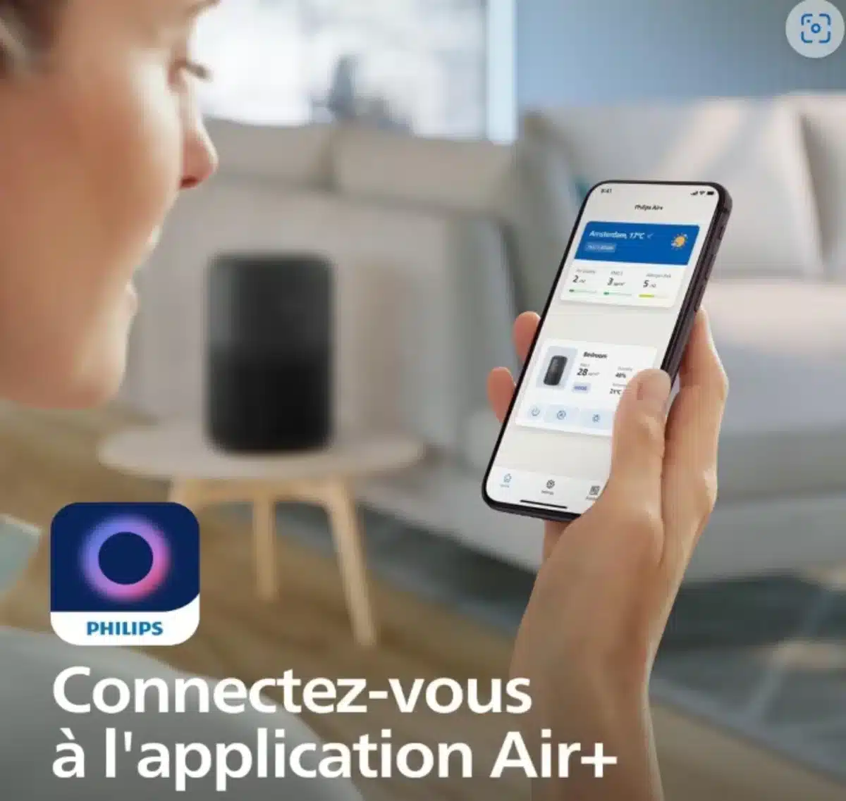 Contrôle à distance du purificateur via l'application +Air
