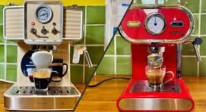 Duel Cecotec Machine à café Power Espresso 20 Tradizionale vs Lidl Silvercrest Machine à expresso Retro 1973 © Labo Maison
