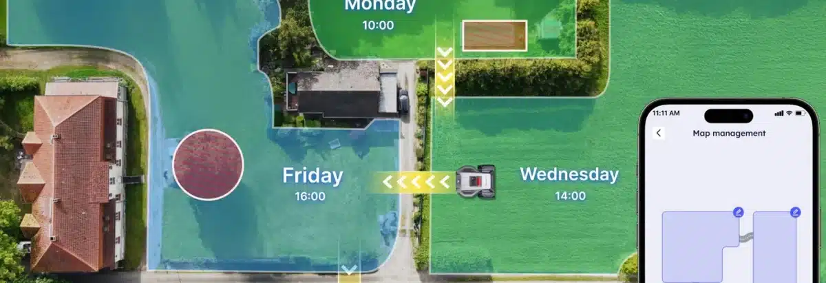 Programmation de tonte intelligente selon les heures locales de lever et de coucher de soleil