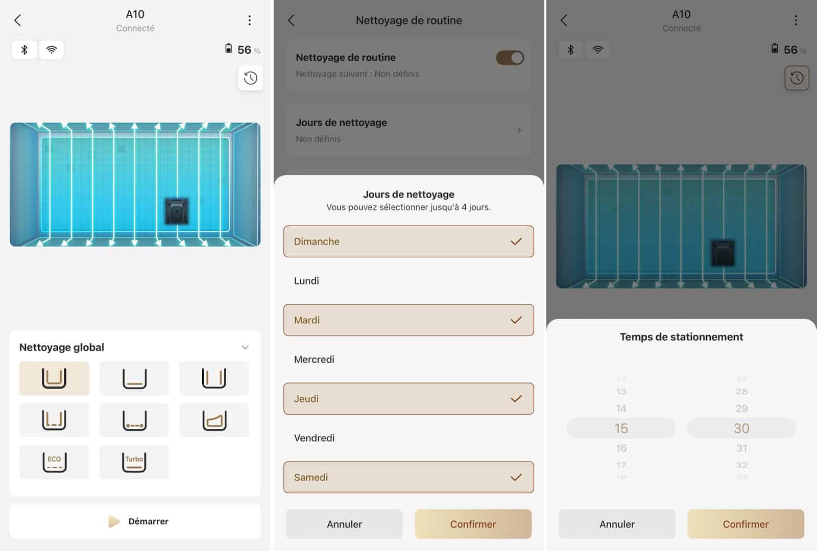 Application MovaHome du robot de piscine Mova Diver A10