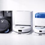 Aspirateurs robots intelligents dans un salon, promotion ventes flash Amazon.