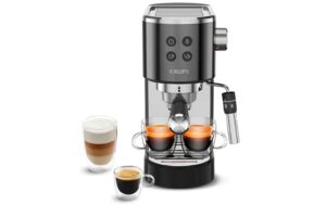 Krups Virtuoso+ XP444C10 machine expresso design inox compacte