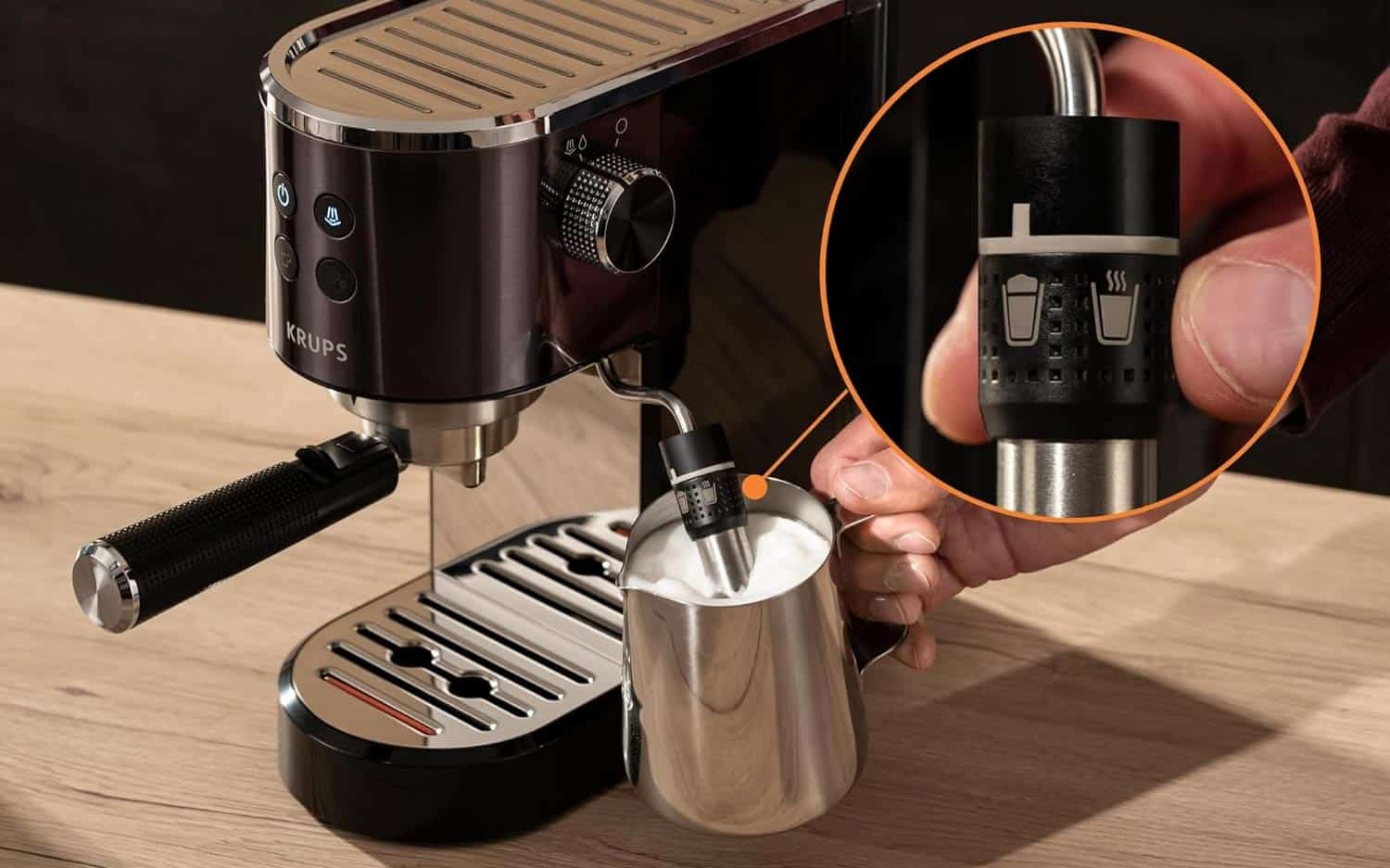 buse vapeur Krups Virtuoso+ mousse lait cappuccino utilisation