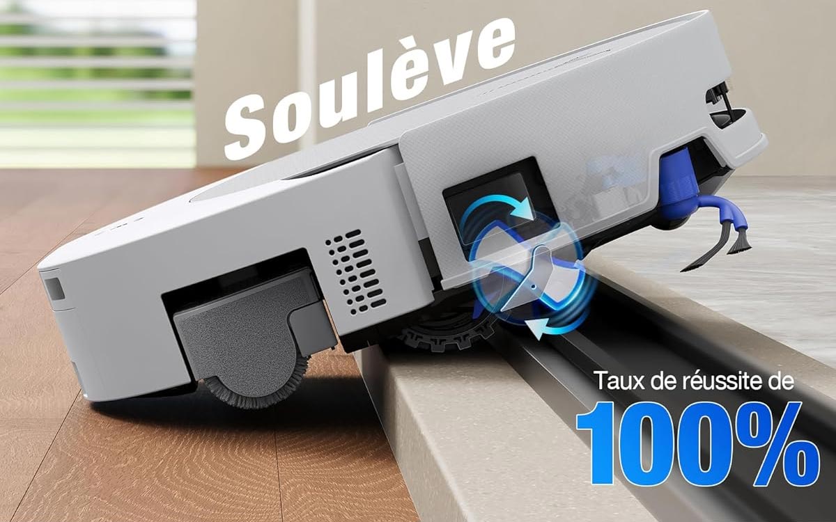 Le système TruePass qui permet au Deebot T90 Omni de franchir des seuils jusqu'à 4 cm