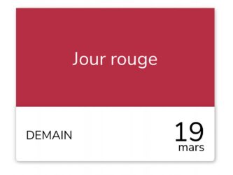Image montrant le 4e jour rouge Tempo ce jeudi 19 mars 2026.