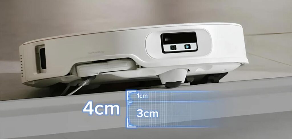 Roborock Qrevo Curv 2 ProX système AdaptiLift franchissement seuil 4 cm