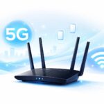 Routeur 5G exploitant un forfait 5G pour transformer le signal mobile en réseau Wi-Fi domestique et remplacer une box internet.