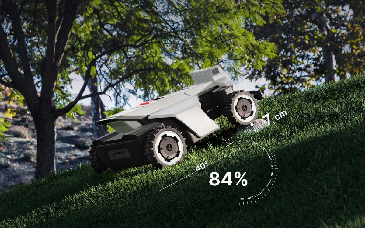 Segway Navimow X420 pente 84 pourcent robot tondeuse tout terrain AWD