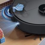 Capteurs LiDAR et caméra IA du TP-Link Tapo RV50 Pro Omni pour la détection d’obstacles avant et latérale