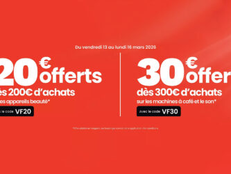 Ventes Flash Boulanger 2026 sur beauté, machines à café et audio avec codes promo VF20 et VF30