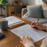 Contribuable remplissant sa déclaration d'impôts 2026 en version papier avec un stylo