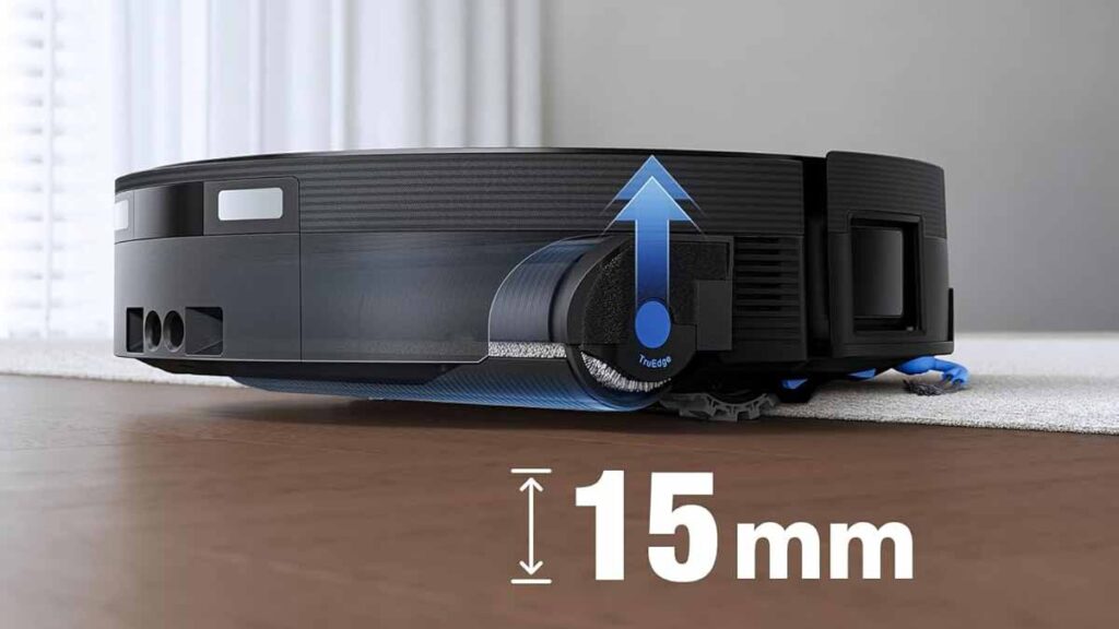 Le clapet de protection Mop Roller Smart Cover du Deebot X12 OmniCyclone isolant le rouleau humide sur un tapis