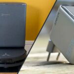 Ecovacs Deebot T90 Pro Omni à gauche du chargeur Anker USB‑C 100 W