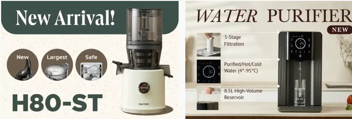 Extracteur de jus et purificateur d'eau Hurom