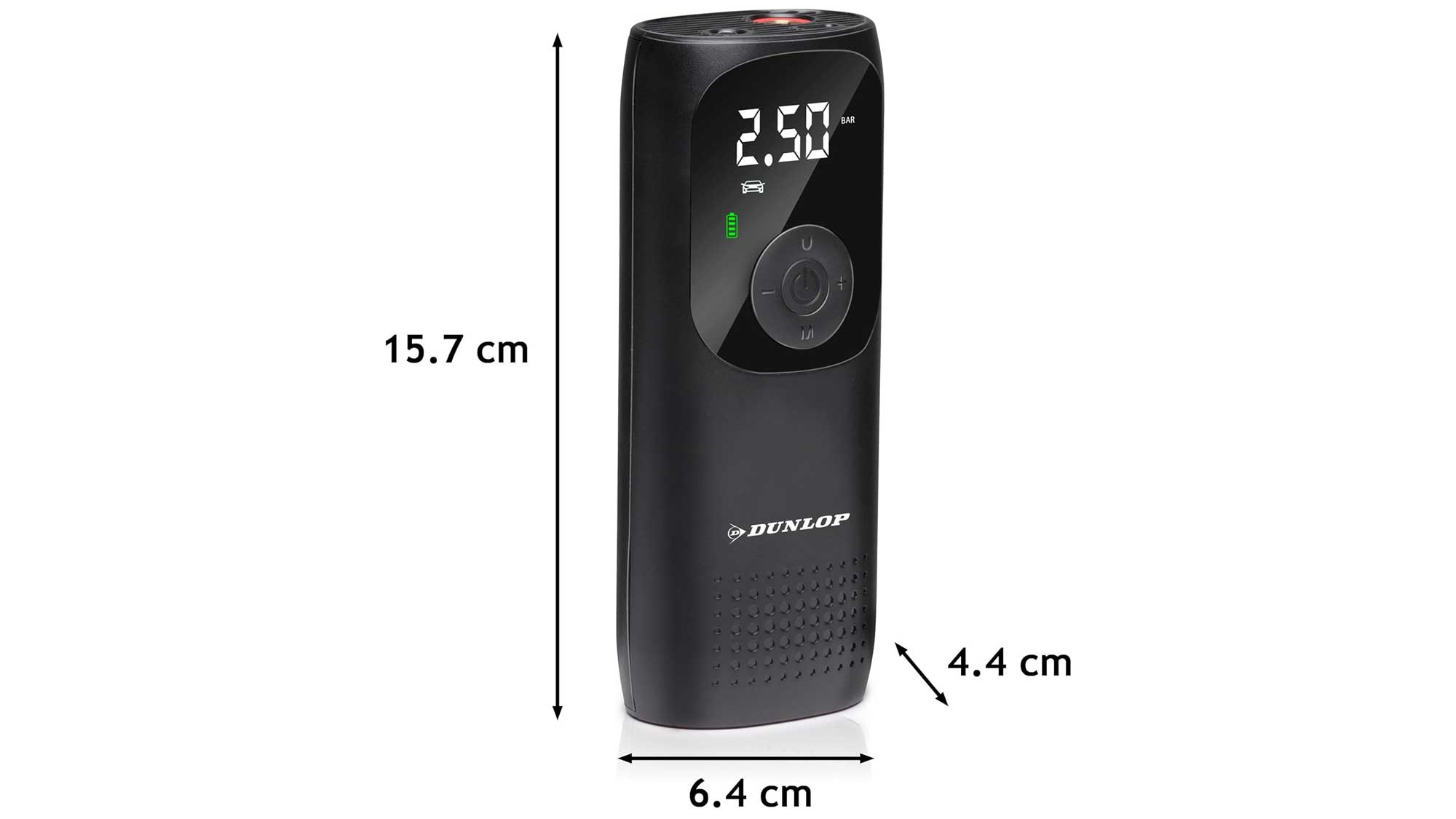 Dimensions du mini compresseur d'air portatif Dunlop en millimètres