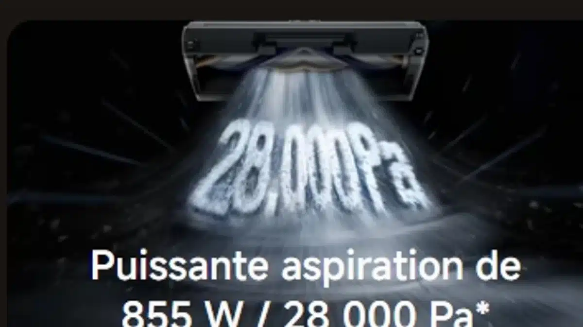 Puissance d'aspiration jusqu'à 28 000 Pa