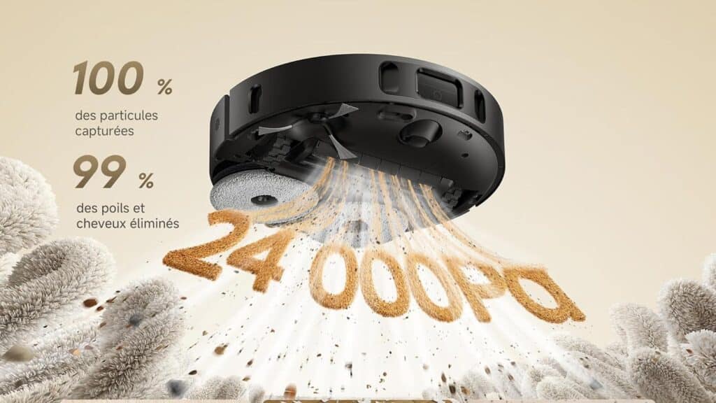 Robot aspirateur laveur Dreame L40 Ultra A avec puissance d’aspiration de 24 000 Pa