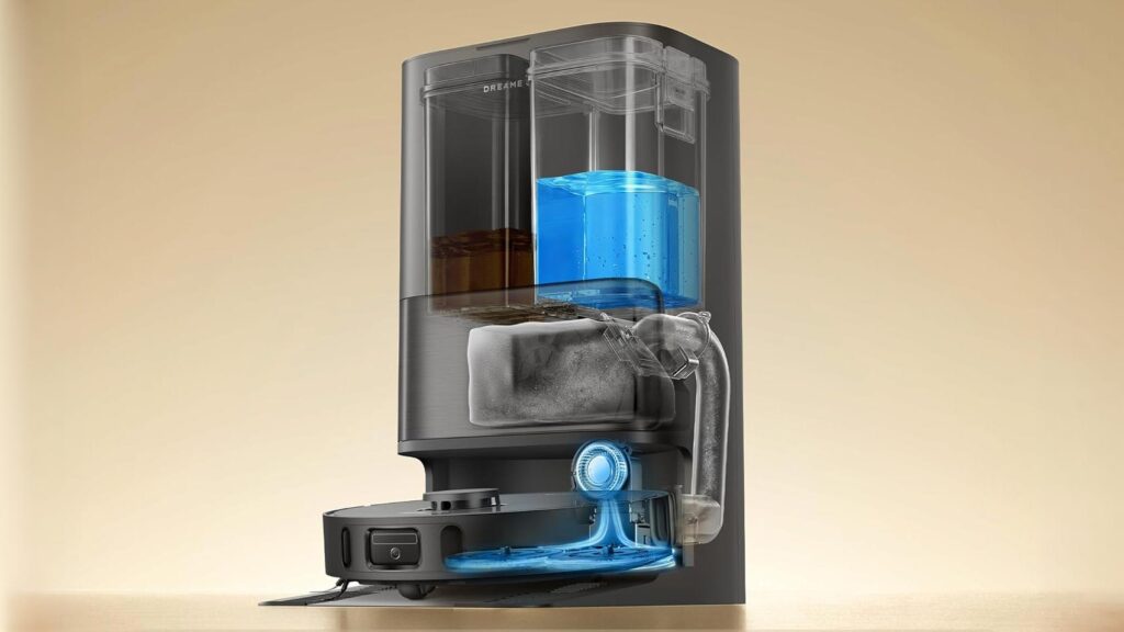 Station du Dreame L40 Ultra A avec bacs d’eau propre et sale