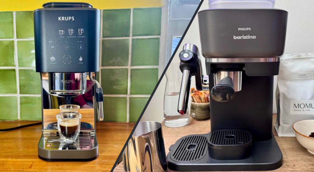 La Krups Coffee Crush Experienc face à la Philips Baristina Latte © Labo Maison