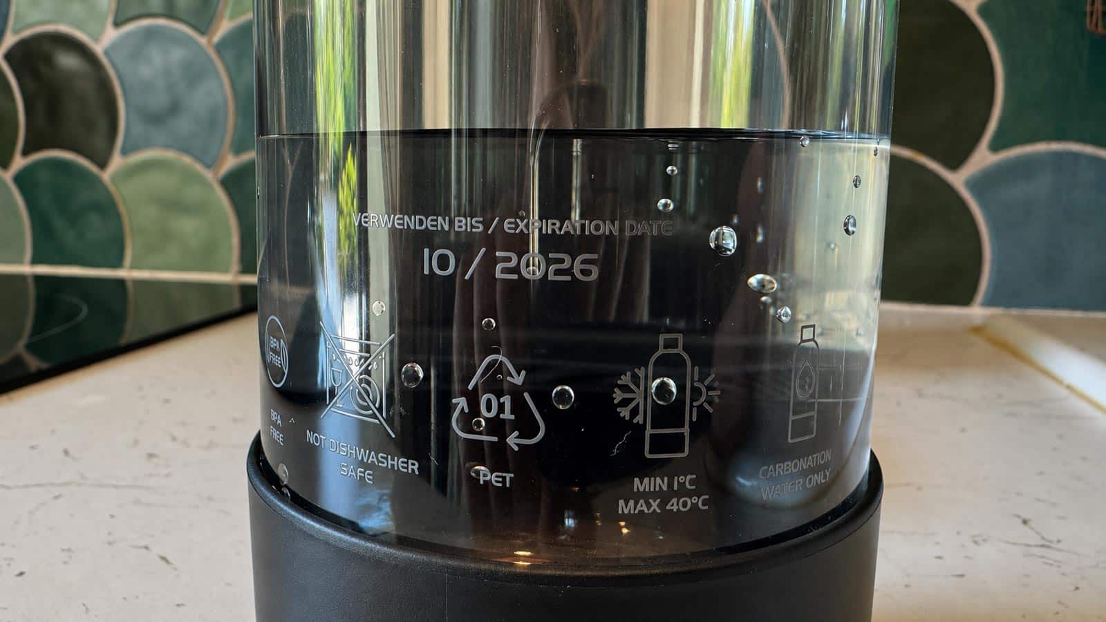 Date limite d’utilisation indiquée sur la bouteille Grohe