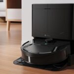 Robot aspirateur Lefant M210 Pro Omni Roller installé sur sa station d’accueil