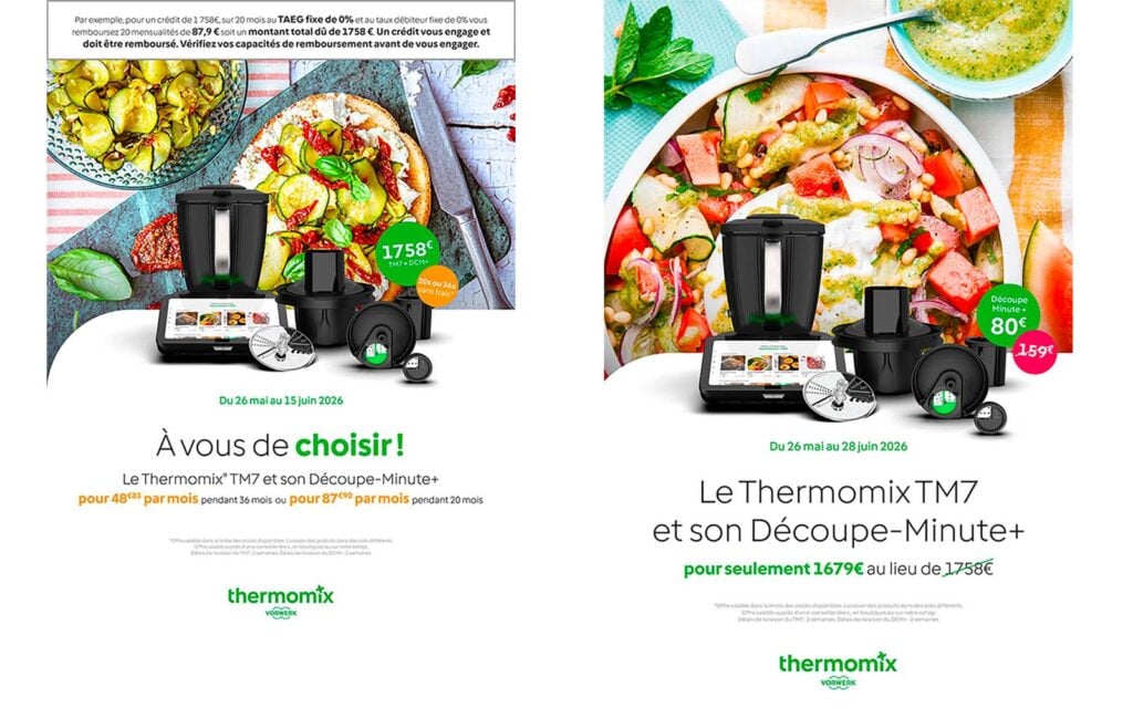 Les deux offres portant sur le Thermomix TM7
