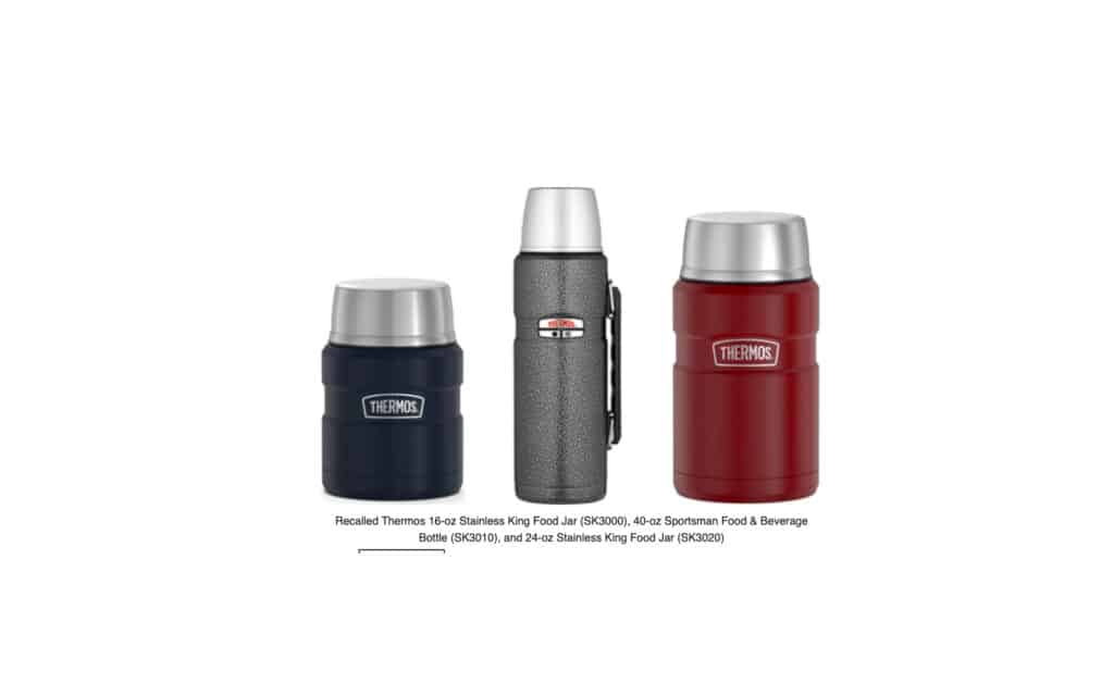 Thermos - Produits rappelés