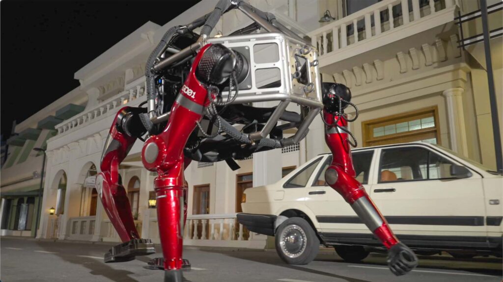 Le robot mecha GD01 d'Unitree en version quadruped
