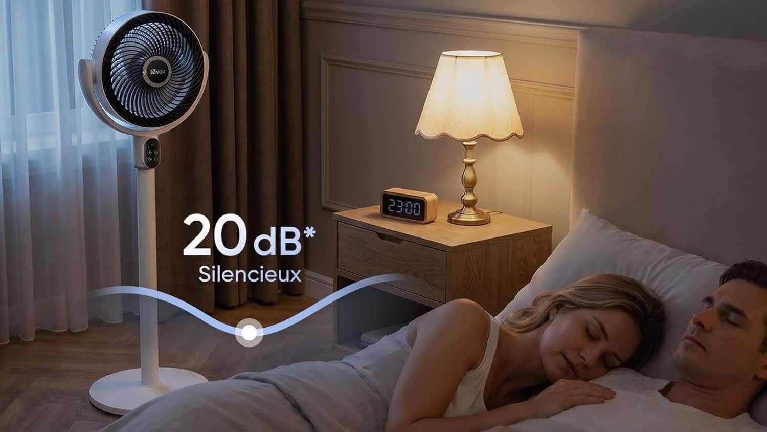 Niveau sonore minimal de 20 dB pour le ventilateur Levoit