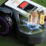 Vue du système de coupe intégré au robot-tondeuse Anthbot M5 Pro.