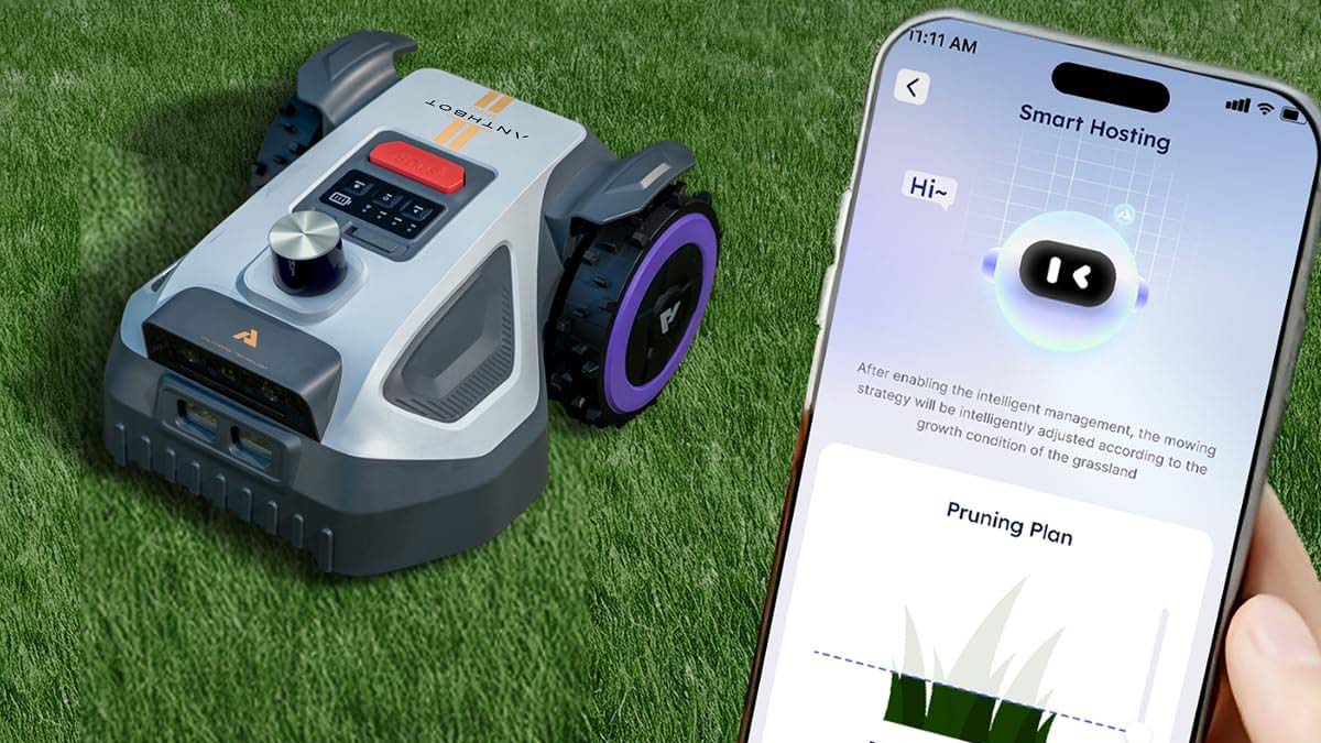 Réglage de la hauteur de coupe du Anthbot M9 Pro depuis un smartphone.