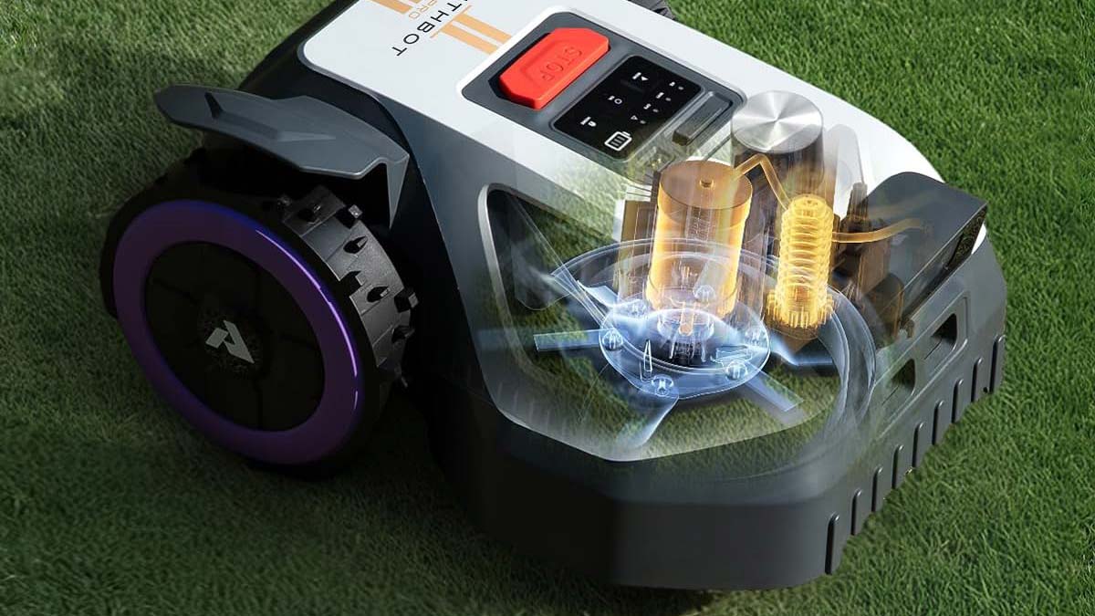 Vue du système de coupe du robot tondeuse Anthbot M9 Pro.