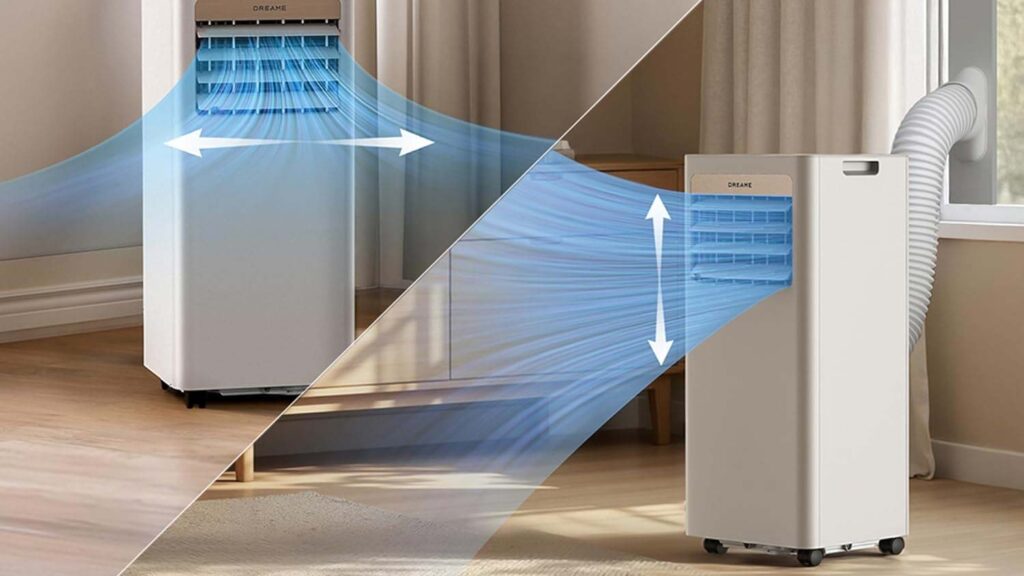 Climatiseur mobile Dreame P-Wind10 dans un intérieur lumineux